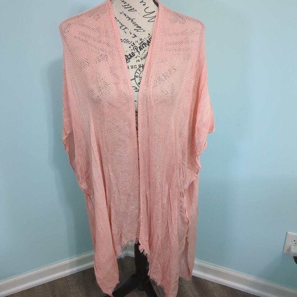 Elizabeth Gillett Anthropologie Pink open front cardigan OS new with tags